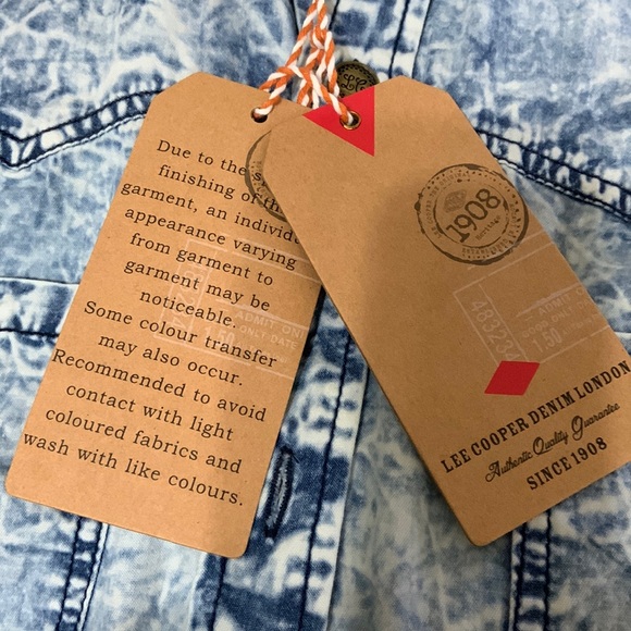 Denim Shirt - Lee Cooper Acid Wash Distressed Denim Shirt Size Large - Picture 6 of 12